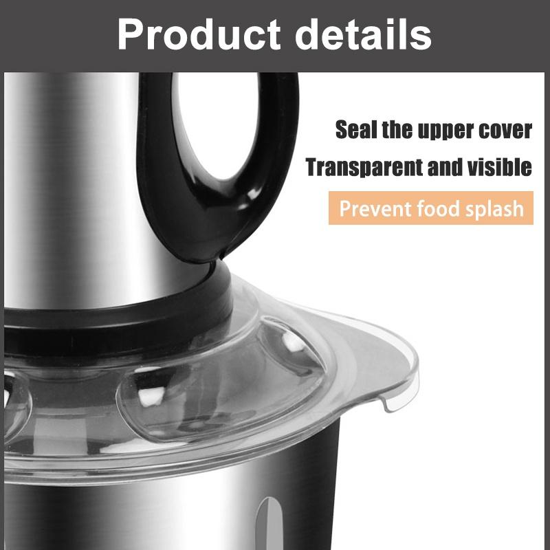 800W Electric Meat Grinder Food Mixer Blender 3 Speed Stainless Steel Electric Chopper Mincing Machine Food Processors 5L