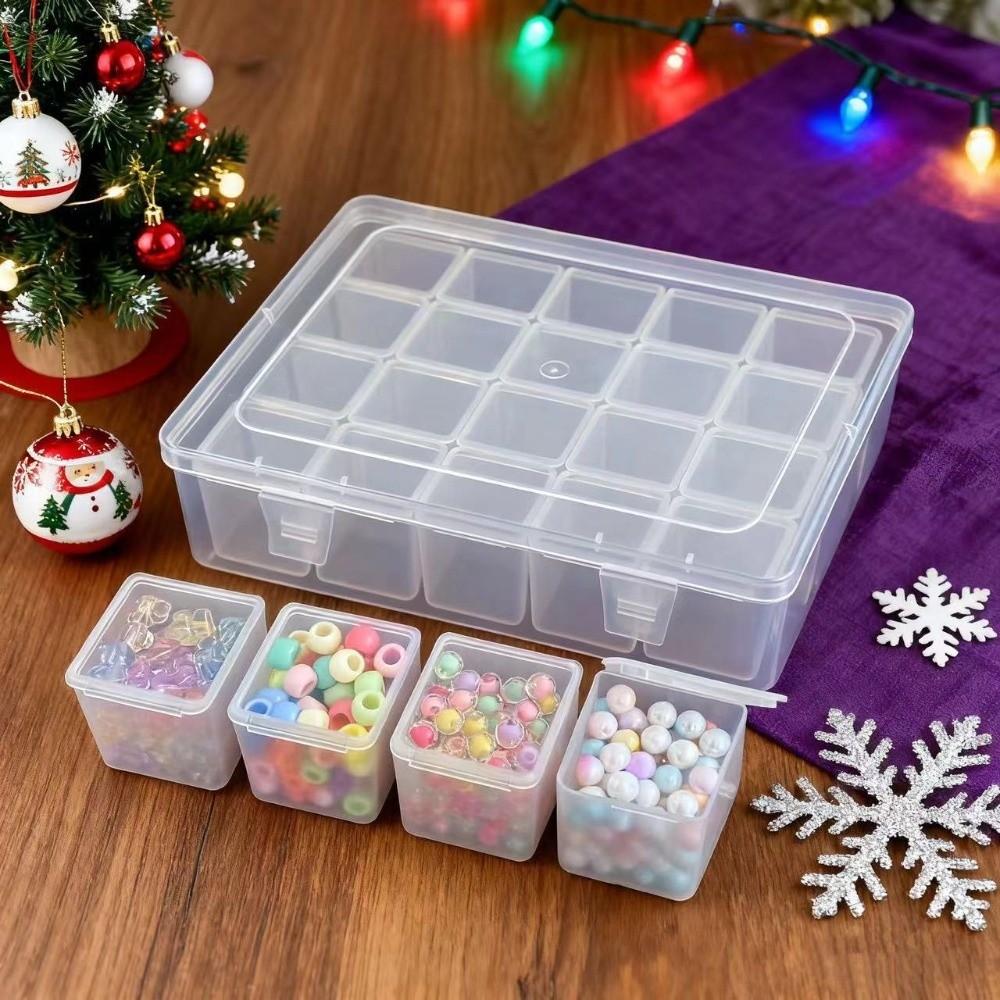Transparent Beads Storage Box Square Small Bead Containers Tool Classification Box Storage