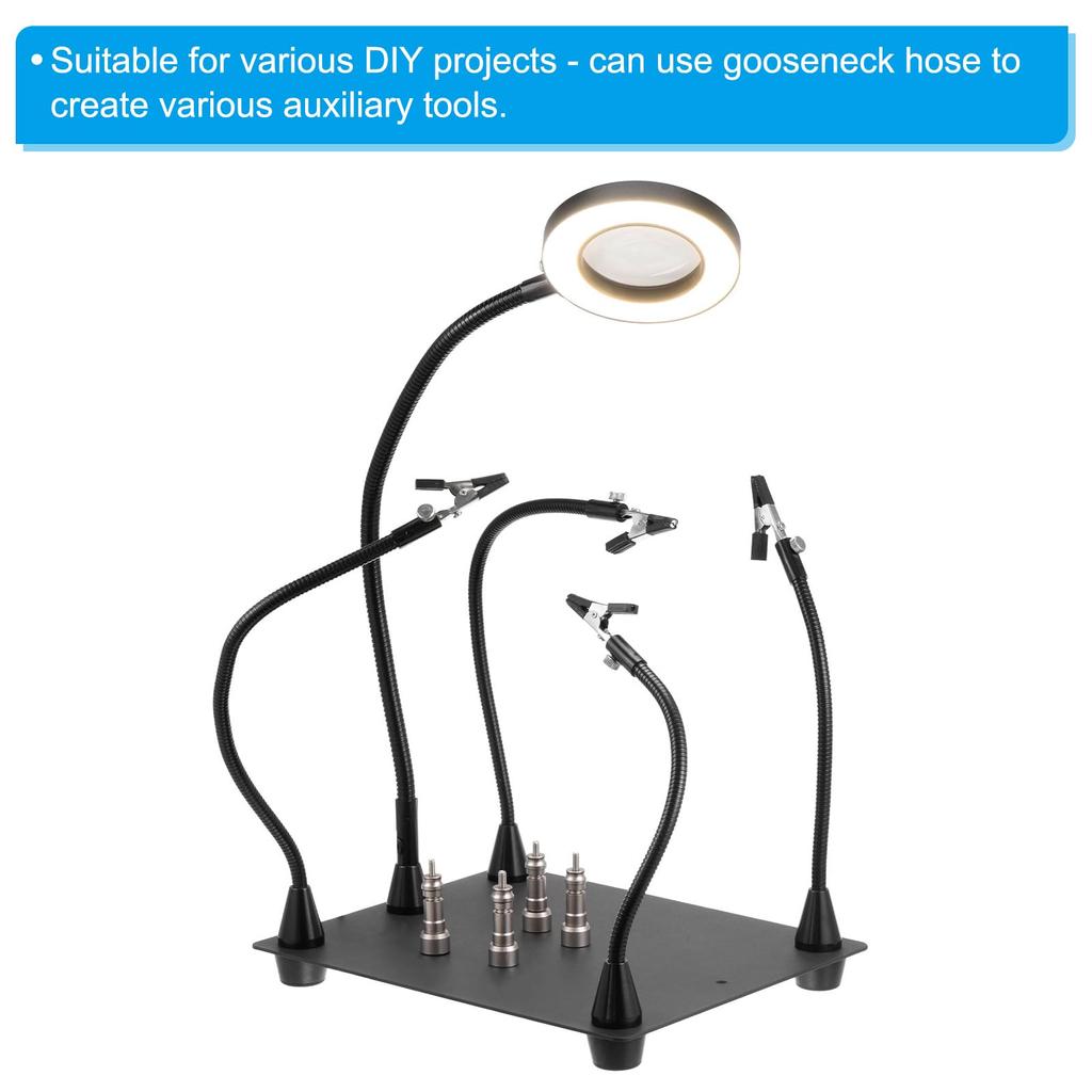 PATIKIL 200 мм микрофон гусиная шея 2 шт 16 винтов металлический универсальный шланг гибкий держатель гусиная шея трубка удлинитель многофункциональный DIY черный мм-27