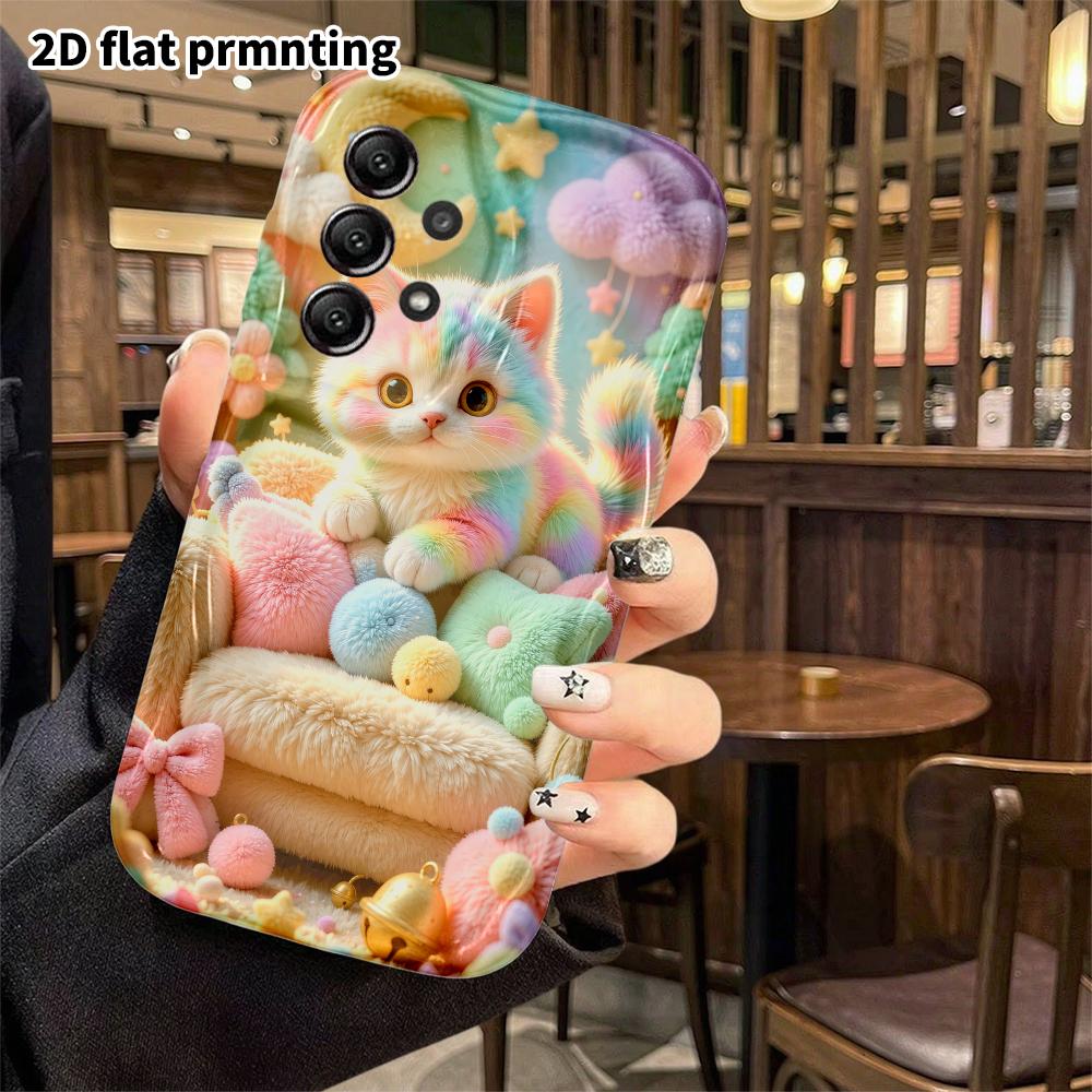Phone Case: 2D flat, fits Samsung Galaxy A34 A35 M05 M06 S20 S22 S21 FE Plus 5G, gradient little cat, perfect Christmas and Halloween holiday gift