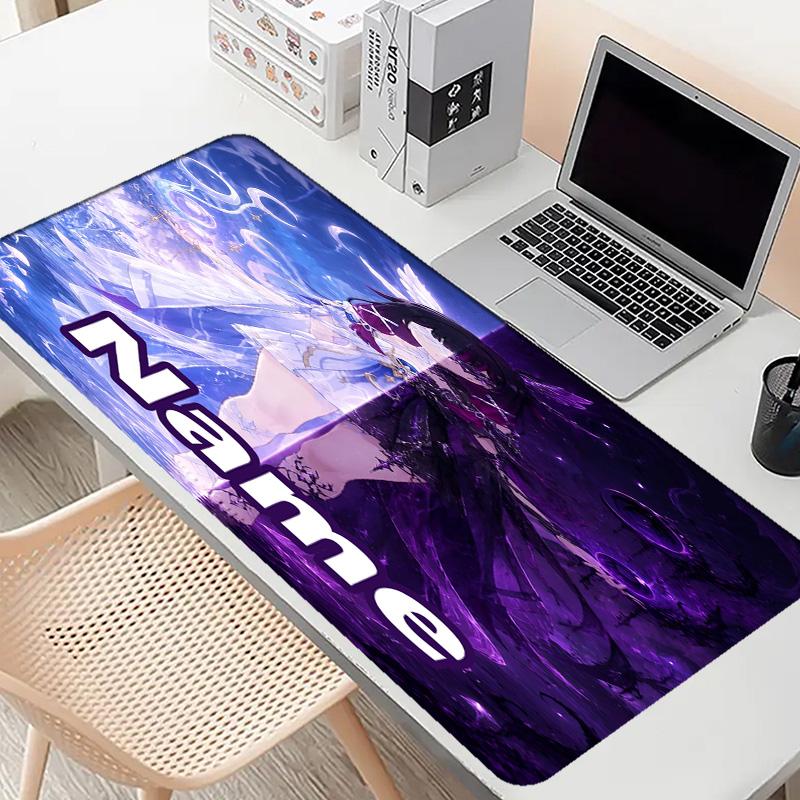 Custom Name Personalized Genshin Impact Pattern Mousepad, Laptop PC Desk Mat, Decorative Desk Mat for Home Keyboard Pad Gift
