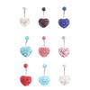 Heart-shaped Crystal Stainless Steel Umbilical Ring Navel Piercing Body Piercing Belly Button Rings