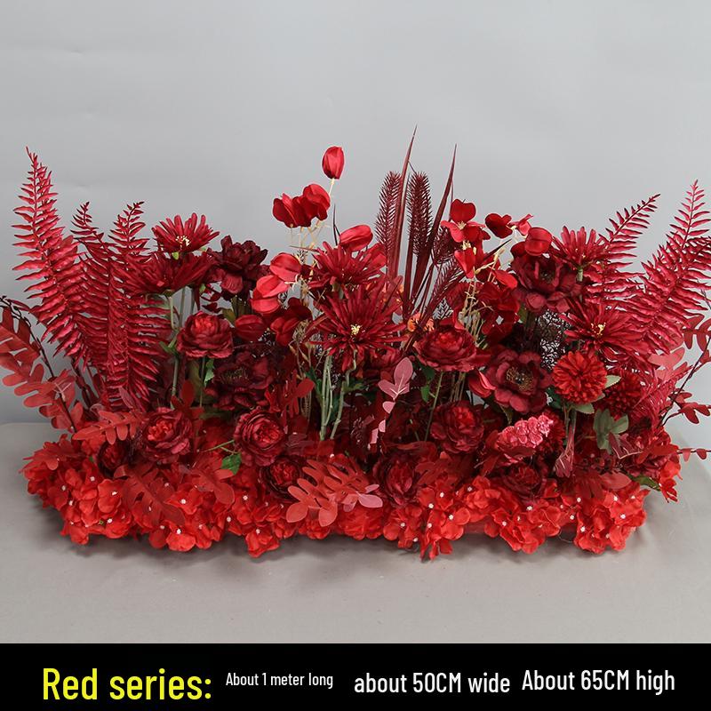 Wedding Aisle Floral Arrangement: Artificial Flower Basket & Row Decoration
