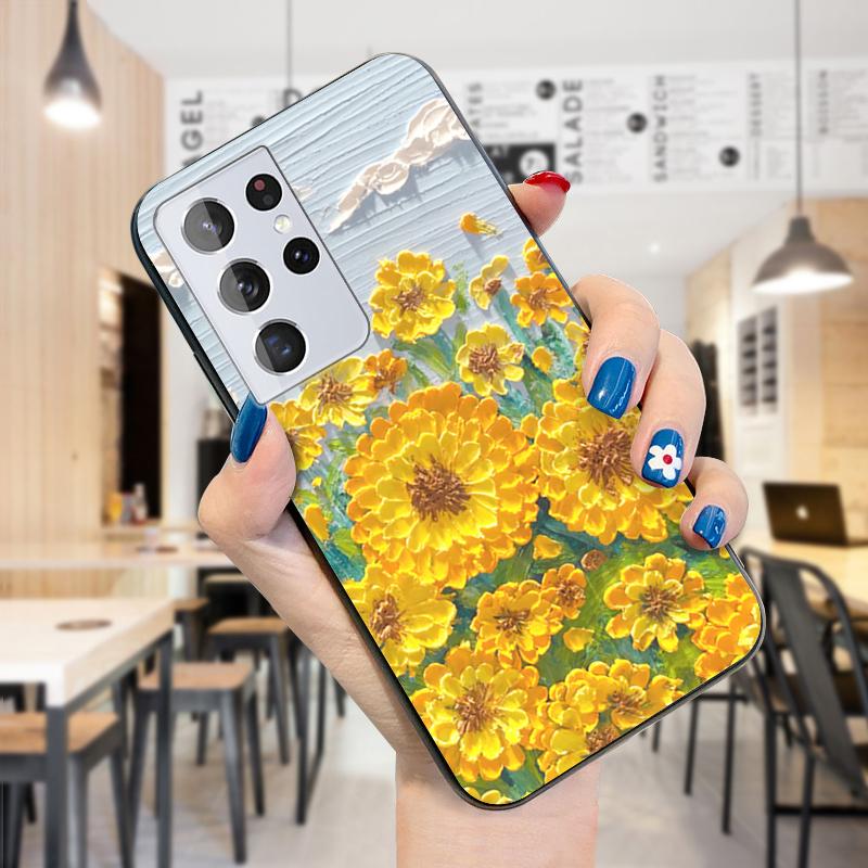 Мультфильм Картина Цветы Подсолнух Луна Облако Дизайн Чехол Для Телефона