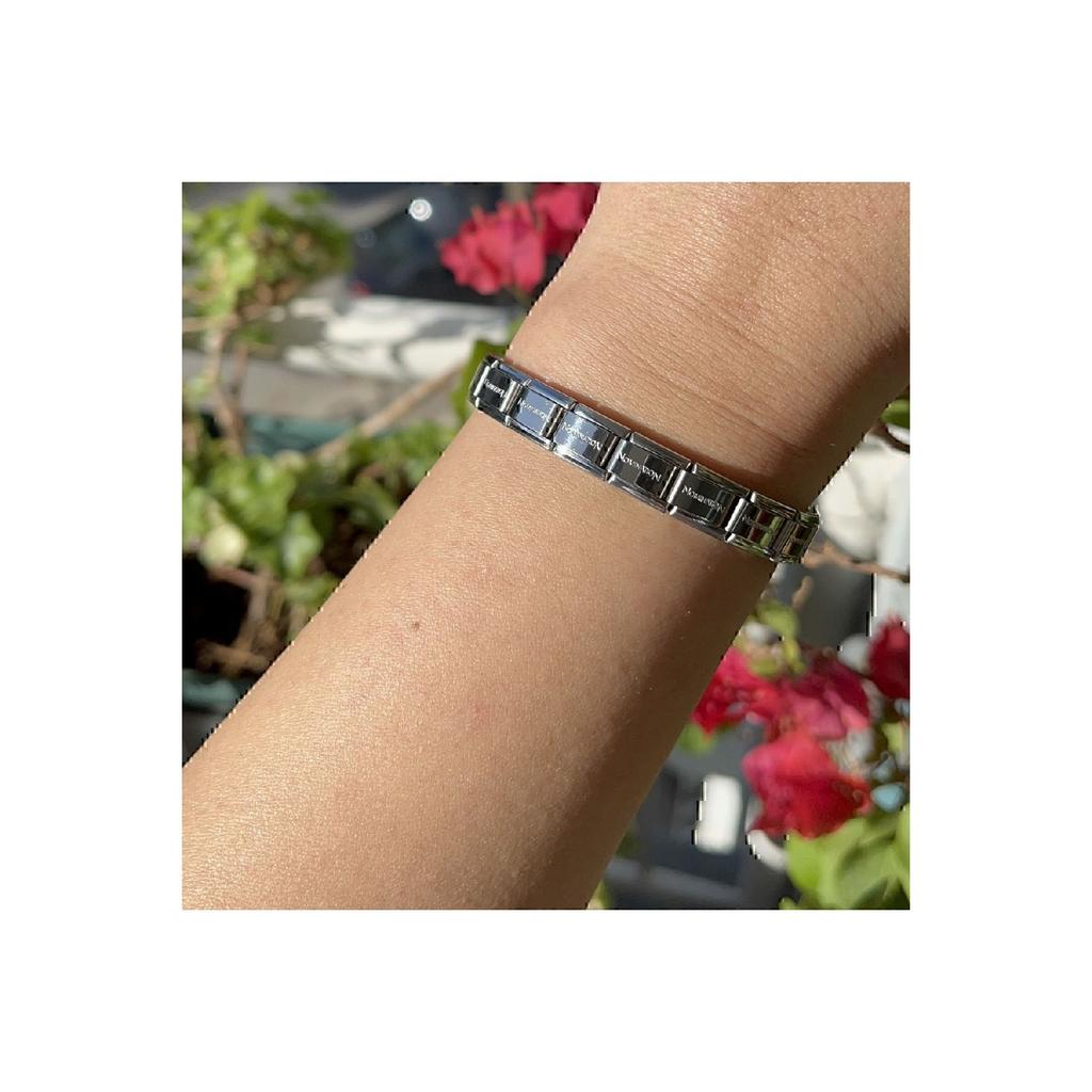 Итальянский очаровательный серебряный браслет длиной 18 см с детальной моделью из нержавеющей стали