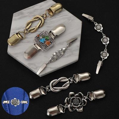 Winter Flower Retro New Shirt Collar Cardigan Clip Duck Clip Clasps Sweater Blouse Pin Shawl Brooch