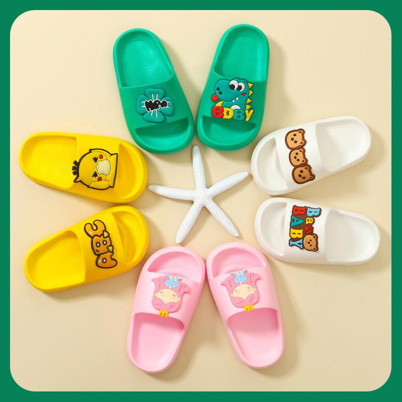 Children's Slippers Summer Cartoon Boy Girls Home Home Furnishings Soft Bottom Baby Wearing A Word Drag