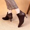 Модные остроносые ботинки из эластичной искусственной кожи, короткие туфли для женщин, элегантные ботильоны на низком каблуке, осенние однотонные женские ботинки