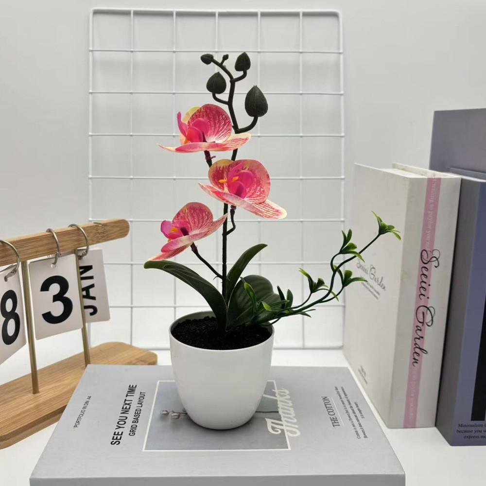 Butterfly Orchid Artificial Plant Home Decor Wedding Photography Prop With Plastic Material For Indoor Use