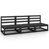 Day and Night - Day and Night Central Garden Sofas 3 Units Black Solid Pine Wood