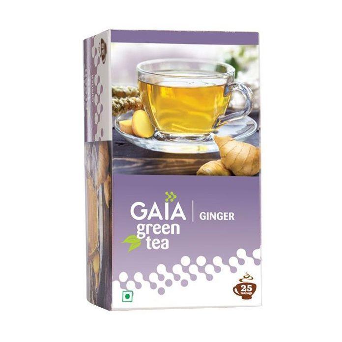Зеленый чай с Имбирем (25 пак, 2 г), Green Tea Ginger,  Gaia