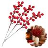 30/1branch Christmas Artificial Berries Stem Red Holly Berry Fake Flowers Plant for Xmas Tree New Year Party Home Decor Ornament