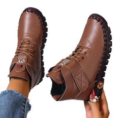 Модные женские ботинки Модная хлопковая обувь ручной работы Женские роскошные повседневные утепленные теплые туфли для мам Однотонные мягкие удобные плоские ботильоны