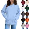 Women's Casual Solid Color Long Sleeve Sweatshirt With Hood