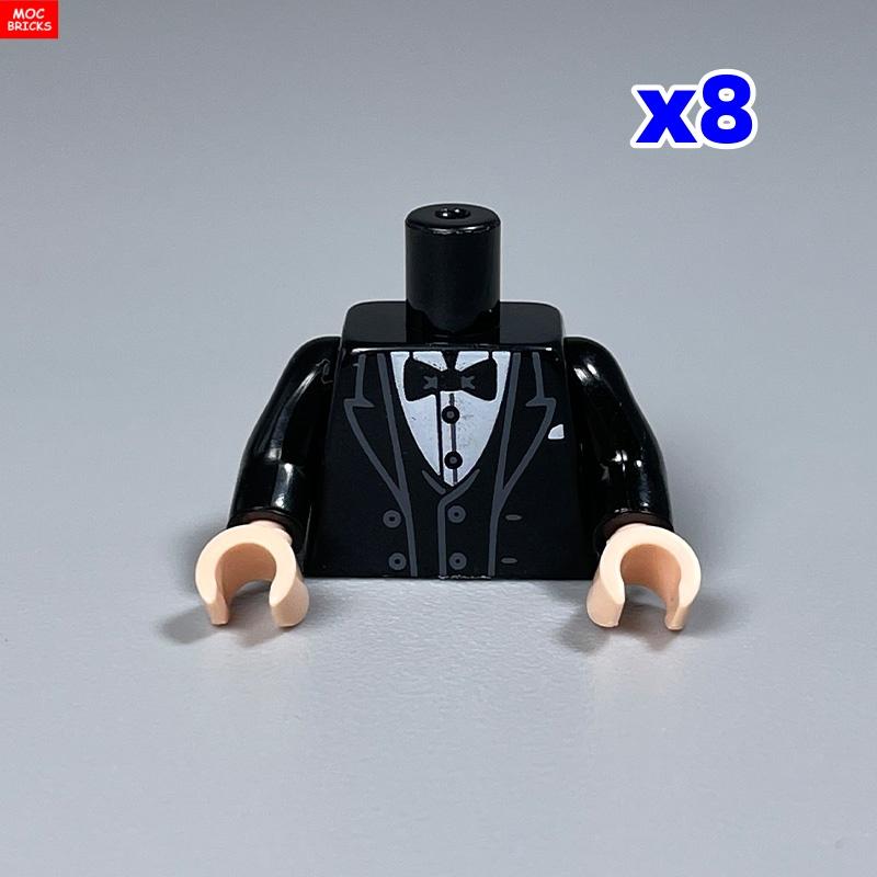 Нетоксичный 8 шт. Moc Кирпичи Торс Костюм 4 см Фигурка Часть Руки Кисти Поварская Ткань Строительные Блоки Игрушки Для Детей Рождественские Подарки