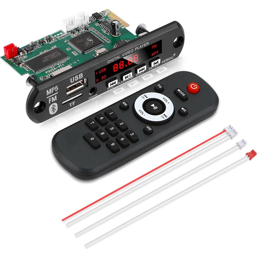 Bluetooth MP5 MP4 MP3 Декодер Плата DC 12V Аудио Ресивер 1080P HD Видео Плеер Фильм Фото Электронная Книга FM Радио AUX USB TF для Автомобиля