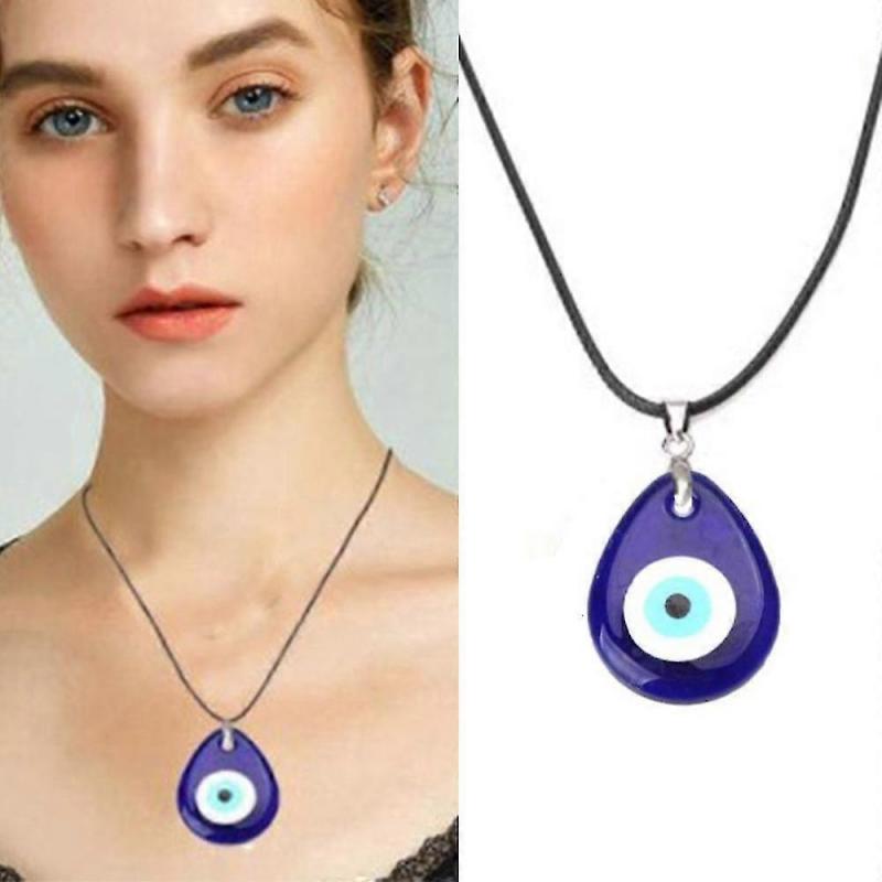 Blue Devil's Eye Pendant Chain Evil Eye Necklace Unisex Gift