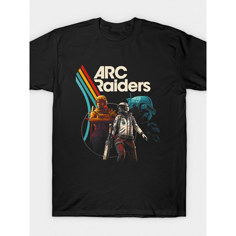 2026 НОВАЯ Видеоигра ARC Raiders Футболка Винтажная Повседневная с Круглым Вырезом, Ткань с Небольшим Растяжением, Обычная Посадка, Принт, Идеально для Мужчин