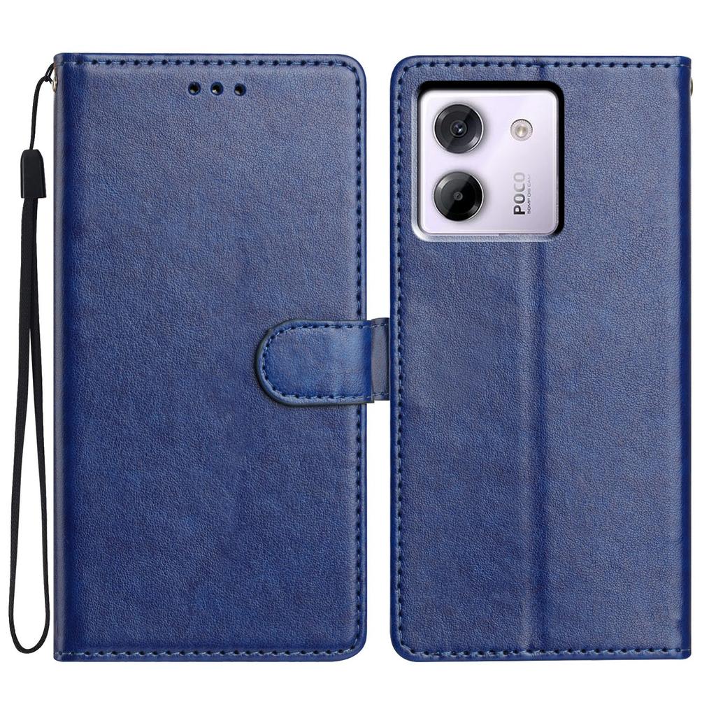 Кожаный чехол-кошелек-подставка для телефона Xiaomi Poco M7 Pro 5G с удобным ремешком