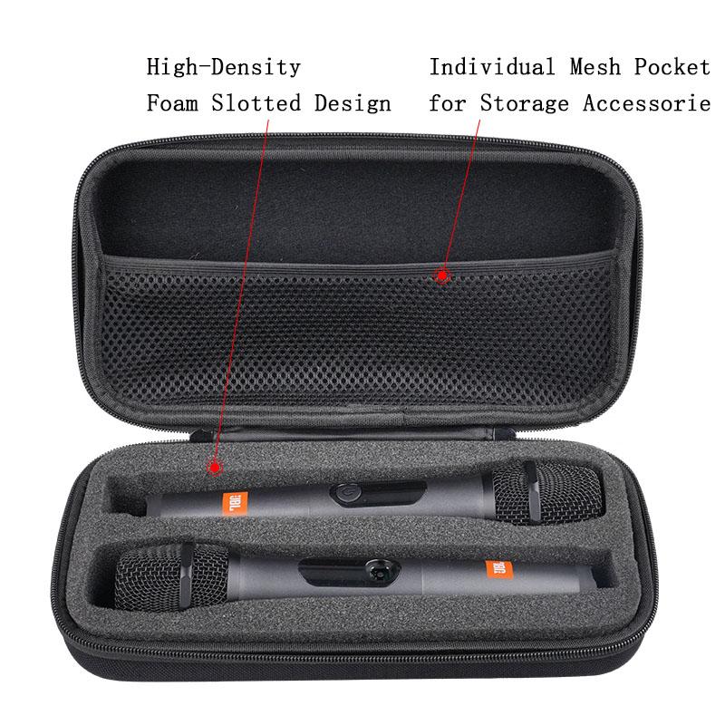 Hard EVA Microphone Storage Bag+Foam Mini Mic Hood Shockproof Large-capacity Carrying Case Bag for Travel Camping Business Trip