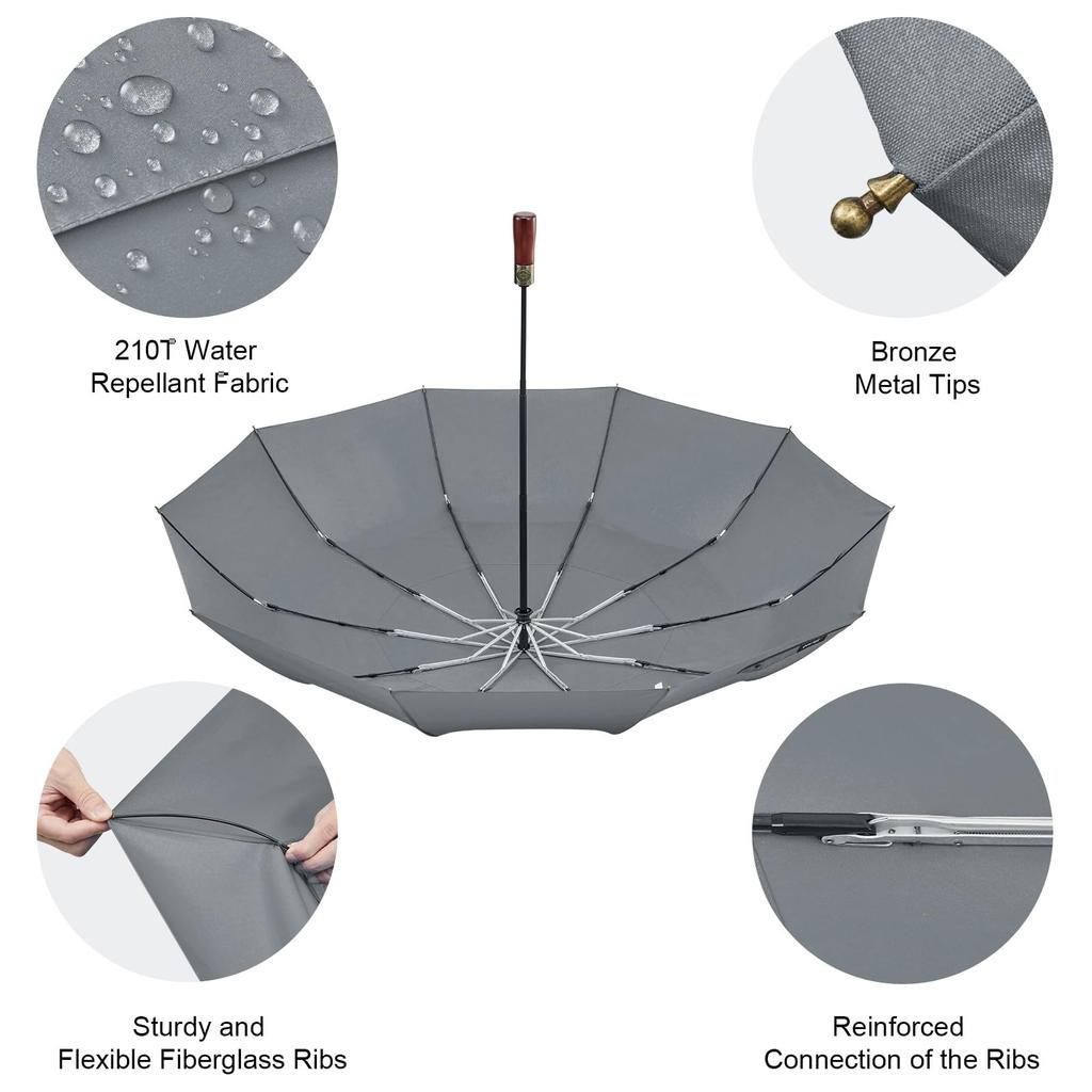 G4Free Large Compact Windproof Golf Umbrella with Automatic Opening and and Vented Double Canopy for Men and Women 54-inch Closing, Rainproof,