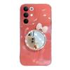 For Realme C85 Pro Case Soft Plating brick inlaid pearl butterfly makeup mirror Smooth Electroplated For Realme C85 Back Cover