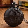 Men's Retro Black Steam Locomotive Pattern Design Quartz Pocket Watch with Necklace, Ideal Choice for Gifts To Men
