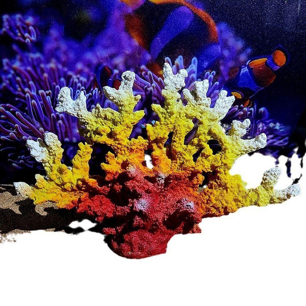 Colorful Artificial Coral Ornament Unique Coral Water Plant Figurines  For Aquarium Fish Tank