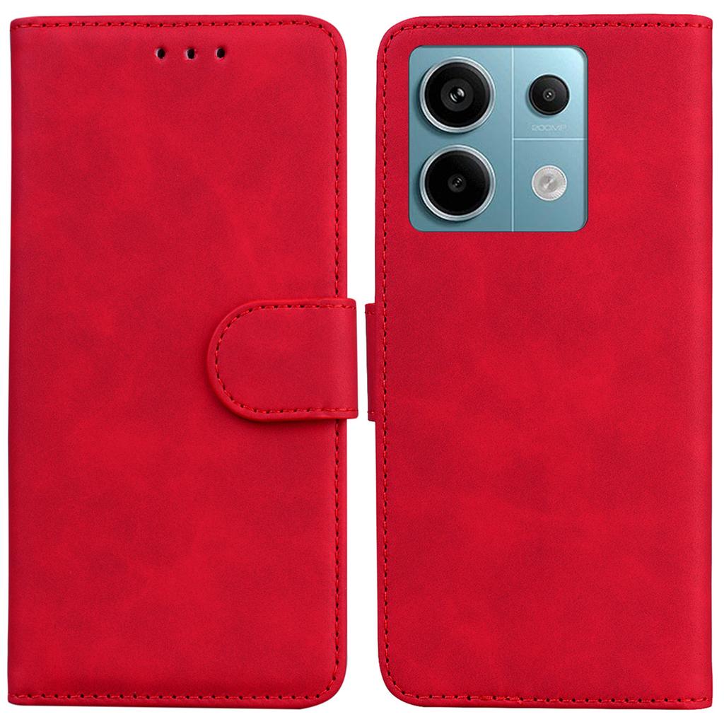 For Xiaomi Redmi Note 13 Pro 5G/Poco X6 5G Case Wallet Stand Solid Color Leather Phone Cover