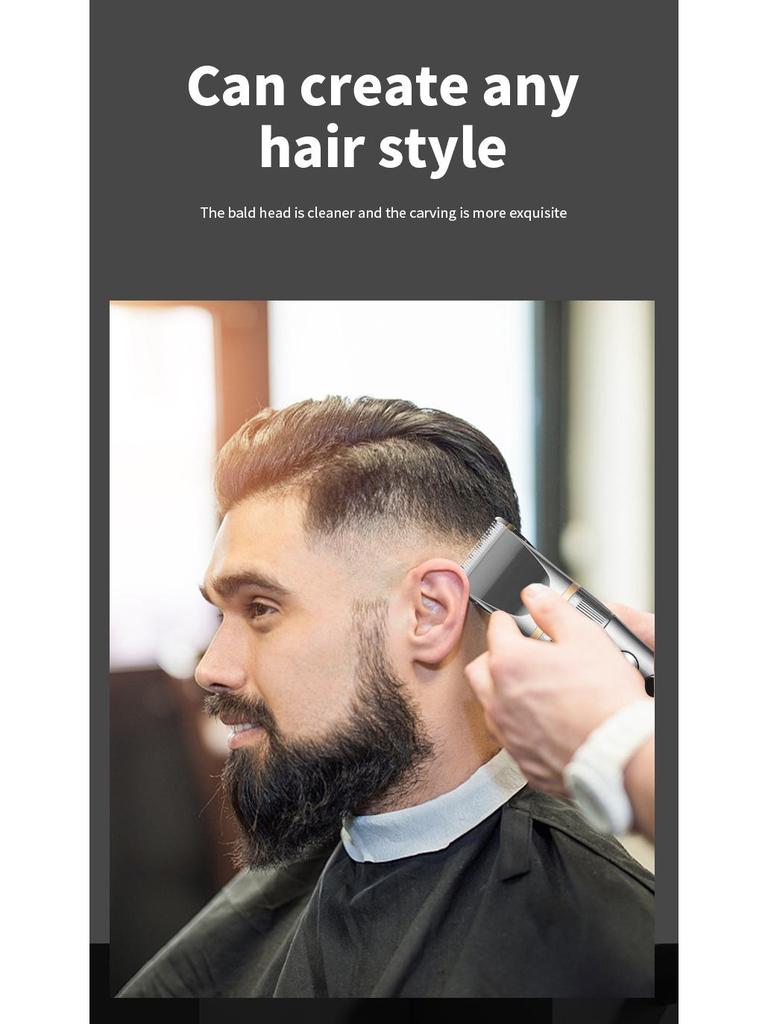 Профессиональная электрическая машинка для стрижки волос с керамическими лезвиями и цифровым дисплеем для точной стрижки