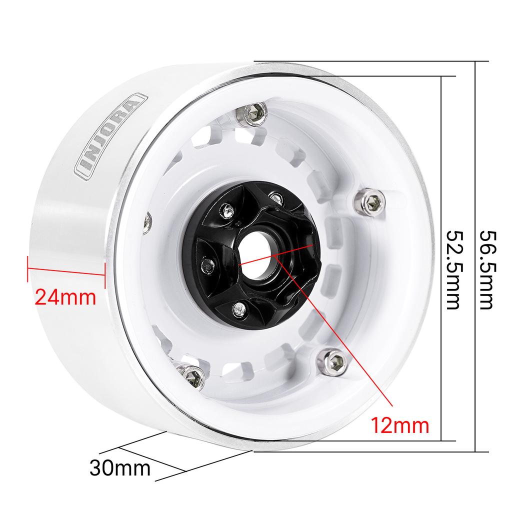 INJORA CNC Aluminum -10mm Offset 1.9" Wheels for 1/10 RC Crawlers (W1903)