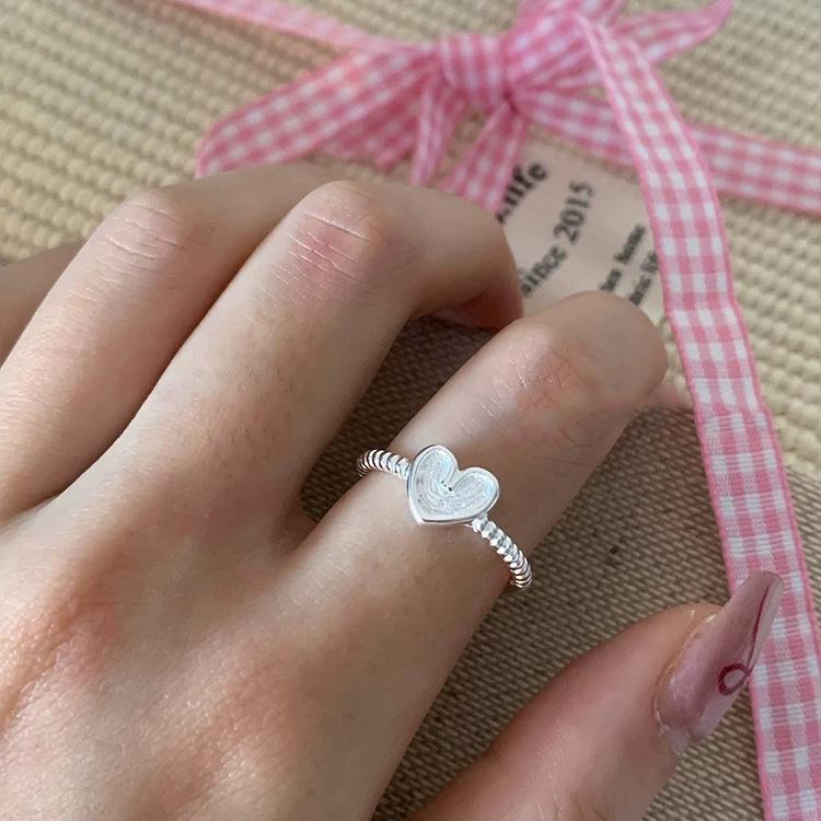 Korean Version Plain Ring Irregular 925 Sterling Silver Versatile Ring Women's Niche Ins Style Design Non-fading Combination Ring
