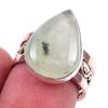 Натуральный Пренит Драгоценный Камень Ручной Работы Серебро 925 пробы Двухцветное Кольцо Размер 7 p6g78