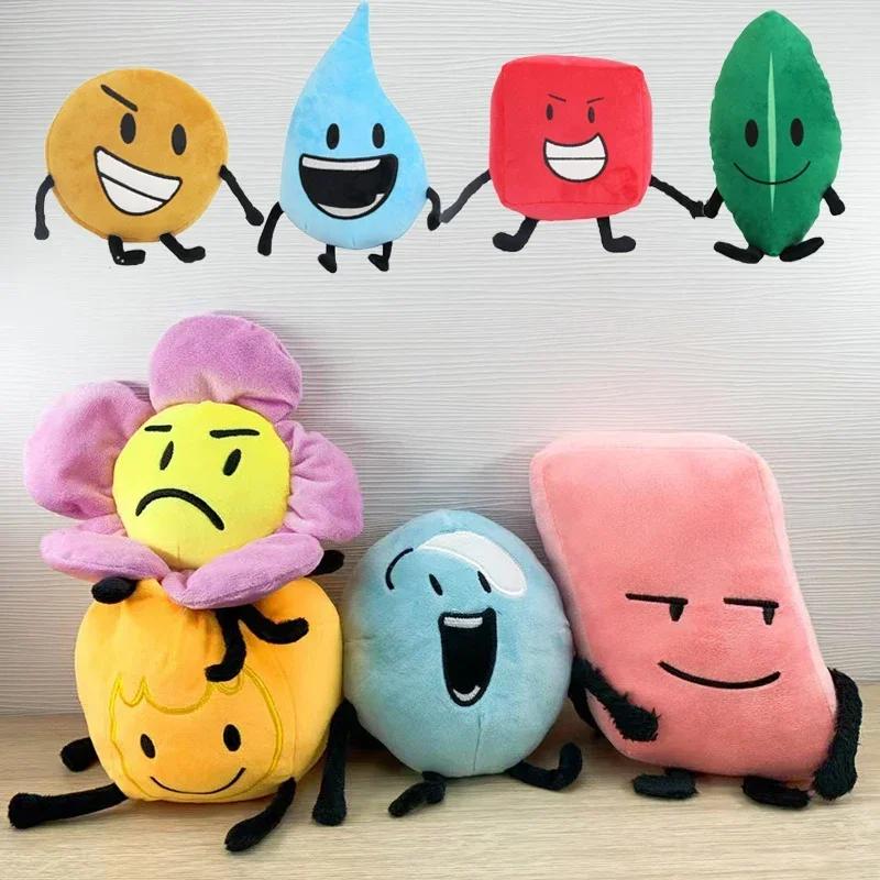 Battle for Dream Island Plush Toys BFDI Firey Flower Waterdrop Bubble Cake Lollipop Plushie Pillow Stuffed Plants Doll Kids Gift