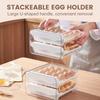 Household Refrigerator Drawer Style Egg Boxes Food Grade Preservation Organization Plastic Kitchen Egg Double-Layer Storage Box