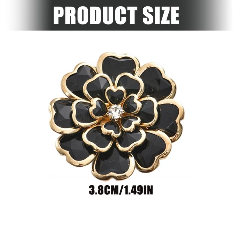 652F Decorative Shirt Button Covers Rhinestones Flower Cufflinks Clip For Shirt Jackets Dress Costume Uniform Decoration
