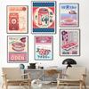 Manga Vintage Food Cover Art Poster Blue Restaurant Prints Retro Manga Beer Drinks Canvas Painting Kitchen Bar Room Home Decor