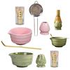 5Pcs Japanese Matcha Tea Set Spout Matcha Bowl Bamboo Whisk And Holder Strainer Scoop Artisanal Matcha Brewing Kit