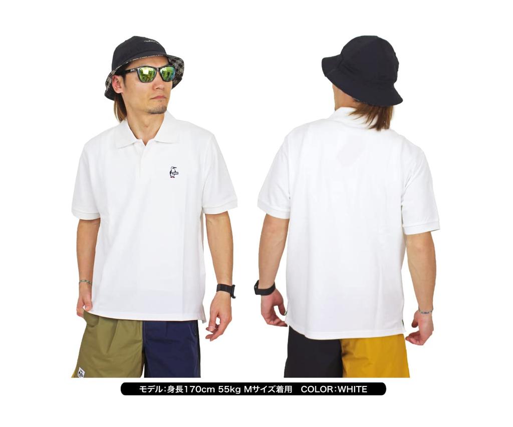 Booby Polo с коротким рукавом и вышитым логотипом [Chums] Рубашка, Рубашка, Пике, Однотонная, CH02-1190 (S, N001 Военно-морской флот)