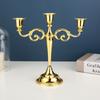 Electroplated European Candlestick Metal Zinc Zinc Alloy Candelabrum Luxurious Candle Holder  Banquet