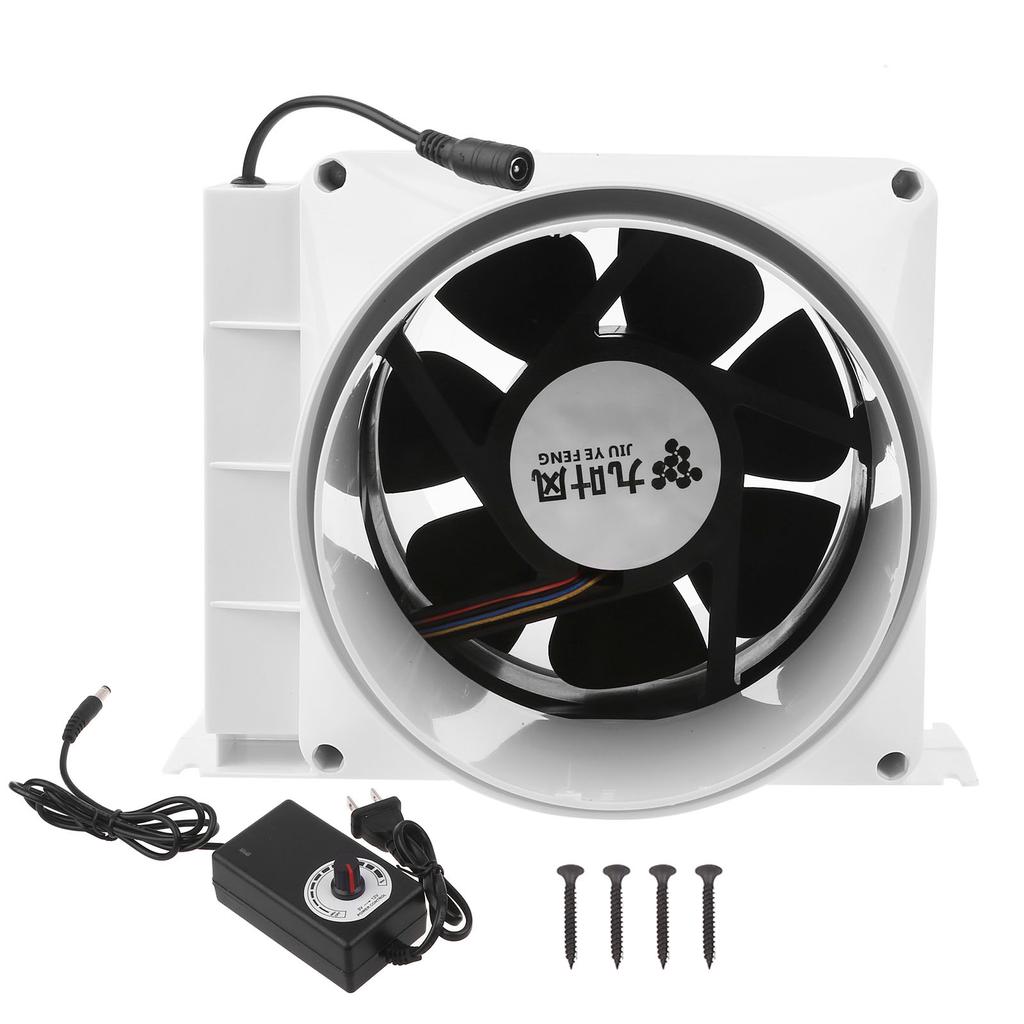 16W Extractor Fan Low Noise Duct Hydroponic Air Blower Speed-regulating Exhaust Fan for Home Bathroom Ventilation