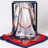 Spring/Summer New Women'S Silk Scarf 90 * 90cm Simulated Silk Twill Square Scarf Fashion Printed Large Square Scarf Professional Scarf