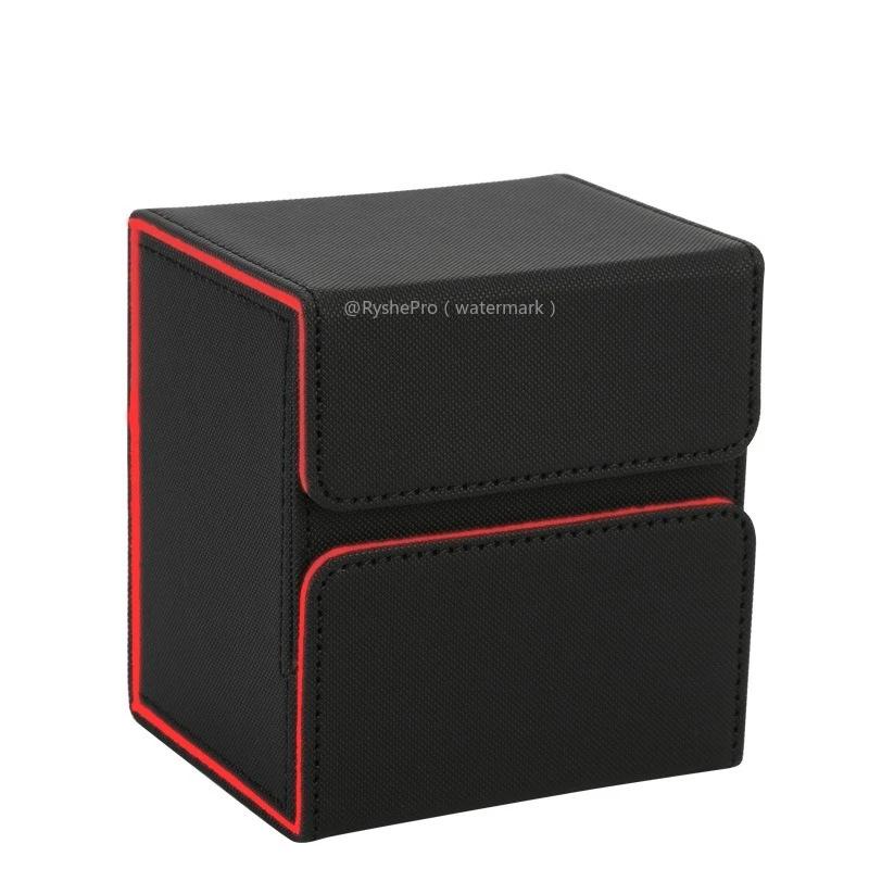 Card Deck Case Holds 100+ with Dice Tray Deck Box Cards Trading Card Storage Box for MTG TCG PTCG Sports Card with 2 Dividers