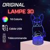 Lampe de chevet - 3D LED - Bouledogue Français - Veilleuse tactile - 16 couleurs - Décoration intérieure