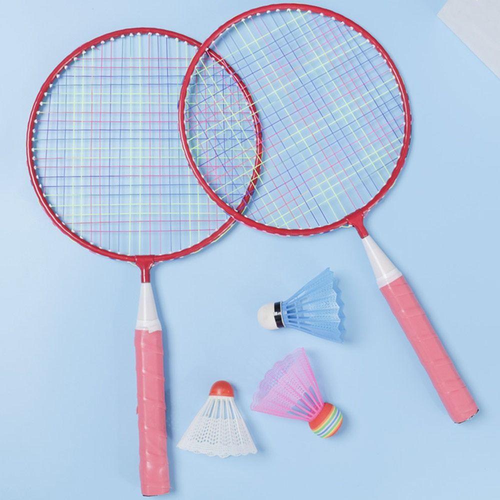 Легкие ракетки для спорта в помещении и на открытом воздухе, двойные ракетки для детей, ракетки для бадминтона, воланы