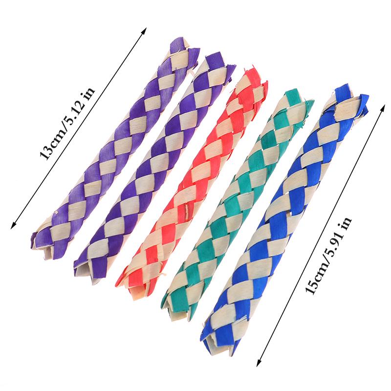 5Pcs Diy Finger Traps Classic Chinese Bamboo Fingers Trap Popits Pop Tube Toys