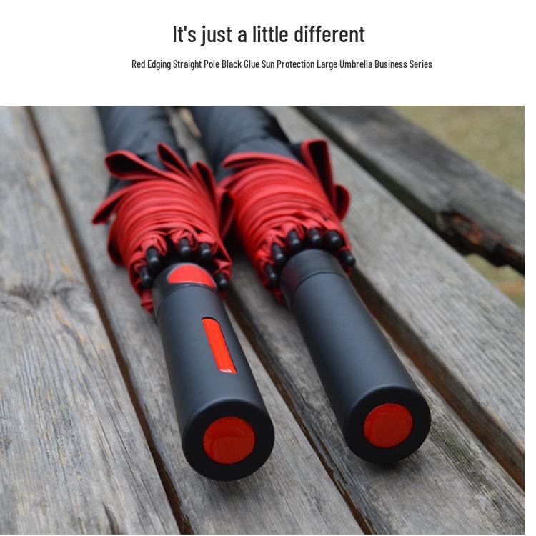 Мужской большой черный зонт для гольфа с длинной ручкой – Настраиваемый бизнес-подарок высокого класса