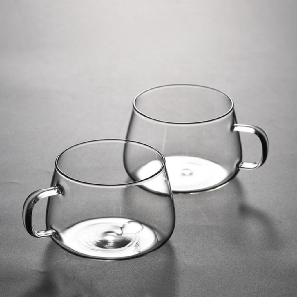 OULOVECO Teapot & Mugs (2 or 4-Piece Set), Heat-Resistant Glass with Strainer, Dishwasher Safe, Stylish, Simple, Nordic Gift, Pitcher, Water Jug,