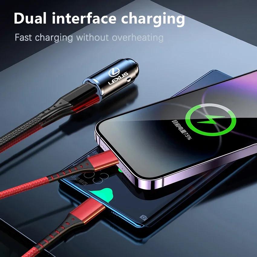 Автомобильное зарядное устройство USB Type-C Адаптер быстрой зарядки Автоаксессуары Для Lexus ES RX NX LS UX LM LX GX LC RZ IS CT GS RC HS SC TX LBX IS