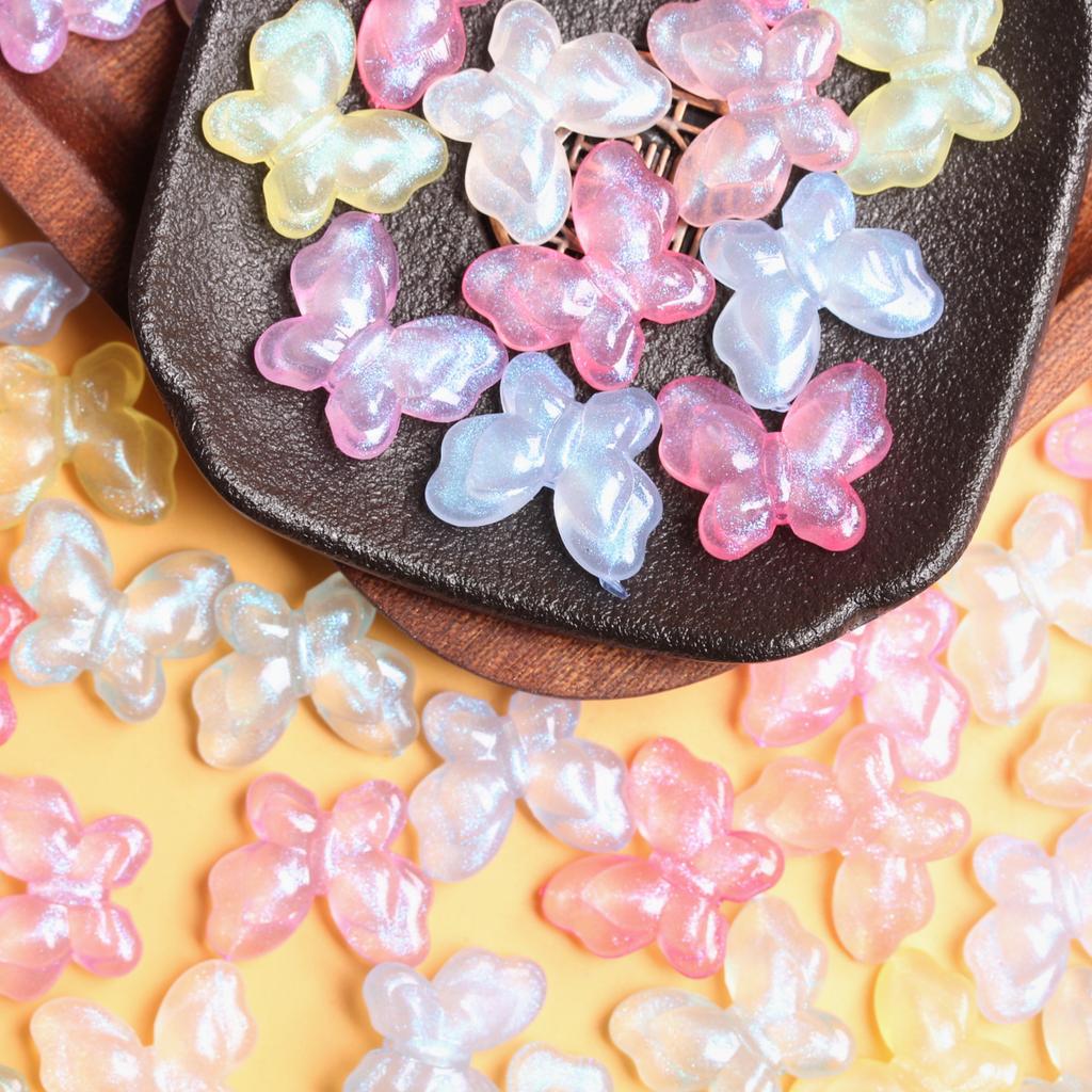 10 шт. флуоресцентные бабочки акриловые свободные бусины креативные DIY ювелирные аксессуары для ожерелий и сережек изготовление